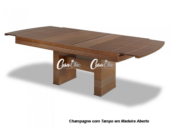 Mesa de Jantar Atlanta Elastica Extensivel 1.92 ou 2.50 x 0.90 Retangular